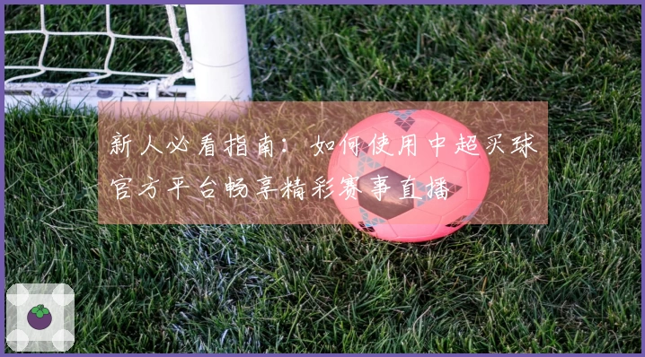 新人必看指南：如何使用中超买球官方平台畅享精彩赛事直播